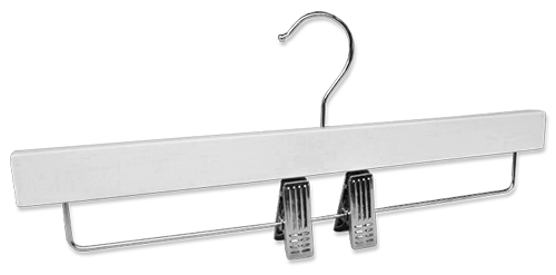 Bigi Retail Hangers White Painted Wood Hanger White Painted Wood Pant Hanger 002